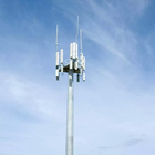 35m Monopole Stahlturm-hoher Mast galvanisierte Telekommunikation mit 3 Plattformen